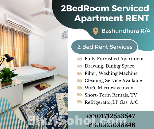 RENT Elegant Two-Bedroom Apartments in Bashundhara R/A.